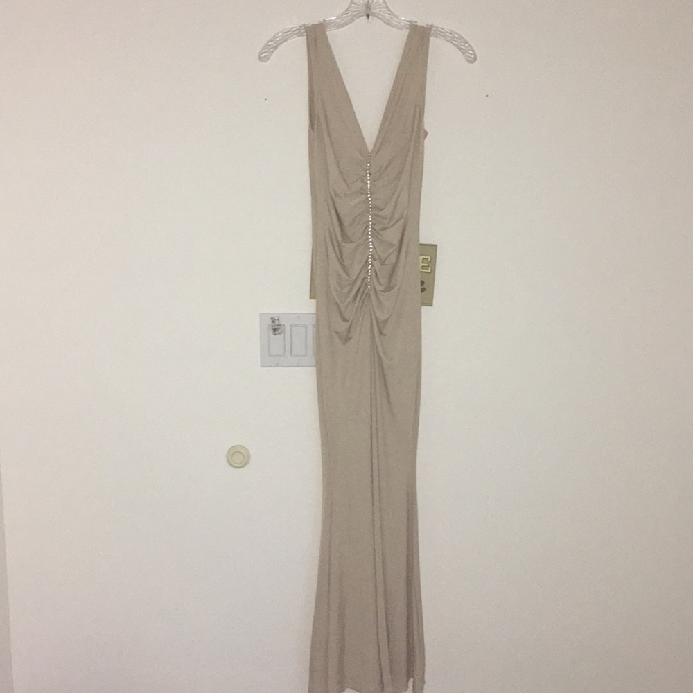 Women’s Gold Rhinestones Long Dress Sm/Med Party